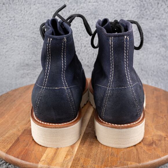 Freebird Lace Up Moc Toe Carbon Boots Men’s Size 8 Navy Suede - Picture 5 of 10